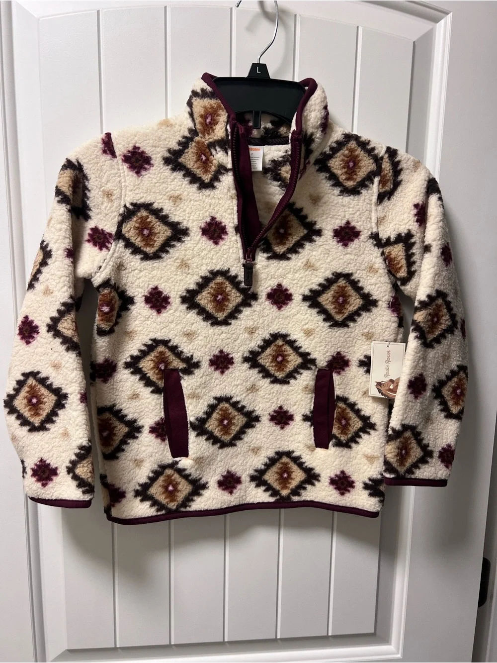Kids size 7- Gymboree: Rustic Ranch sherpa pullover - new with tags
